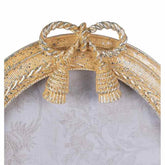 Vintage stílusú, zsinór díszítésű, antik arany színű ovális asztali-fali fényképtartó képkeret